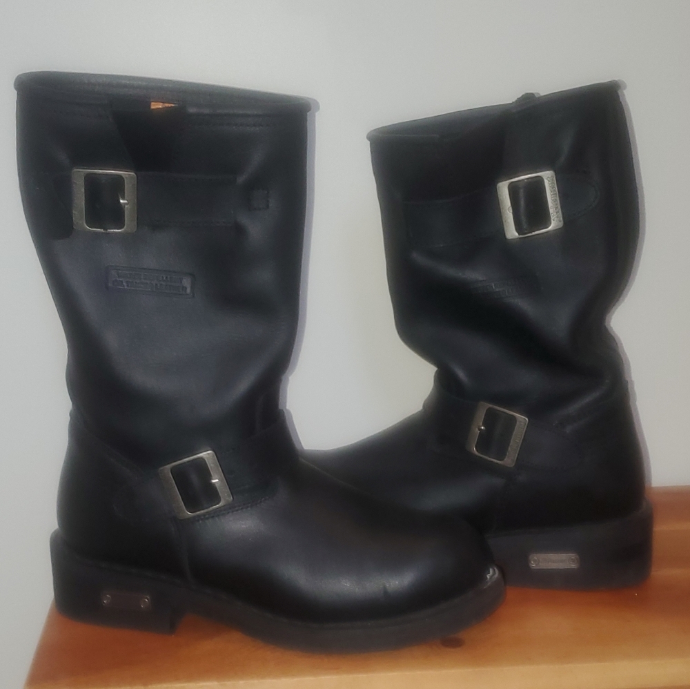 Xelement Ladies 9 Black Leather Moto Boots